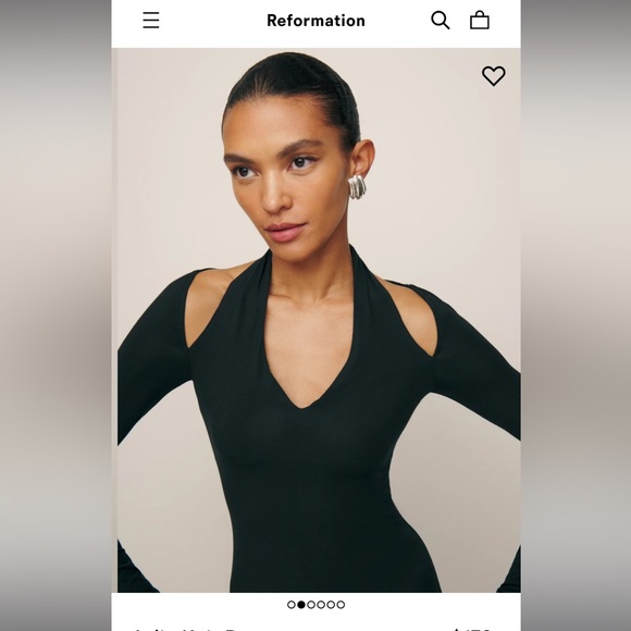 NWT Reformation Black Midi dress - Picture 6 of 8